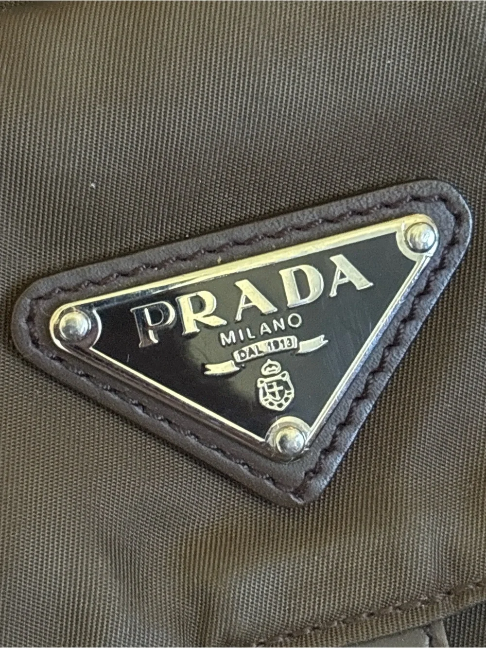 Prada Tessuto Olive/Brown Nylon Crossbody Messenger Bag
